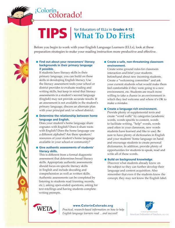 What to do first tip sheet